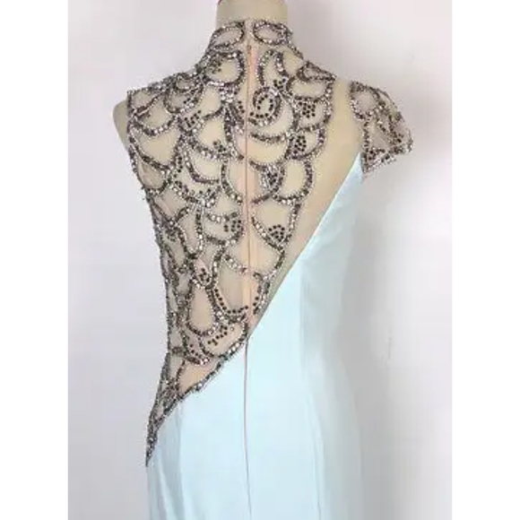 Vienna Prom Red Asymmetrical Neck Dress 10 - Picture 4 of 11